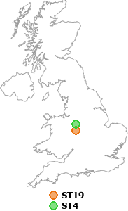 map showing distance between ST19 and ST4