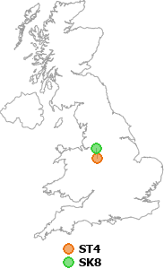 map showing distance between ST4 and SK8