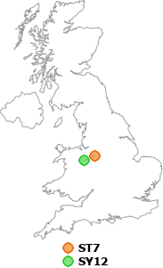 map showing distance between ST7 and SY12