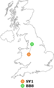 map showing distance between SY1 and BB8