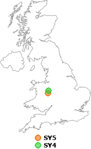 map showing distance between SY5 and SY4