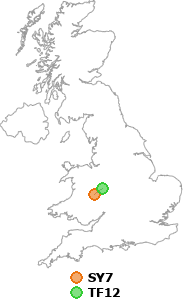 map showing distance between SY7 and TF12