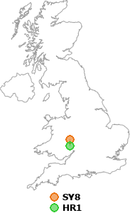 map showing distance between SY8 and HR1