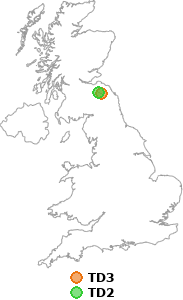 map showing distance between TD3 and TD2