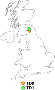 map showing distance between TD9 and TD1