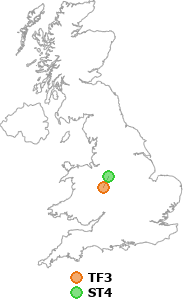 map showing distance between TF3 and ST4