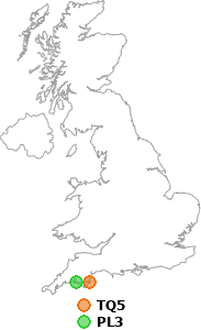 map showing distance between TQ5 and PL3