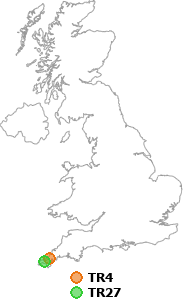 map showing distance between TR4 and TR27