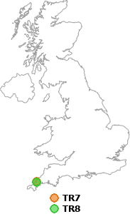 map showing distance between TR7 and TR8