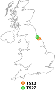 map showing distance between TS12 and TS27