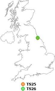 map showing distance between TS25 and TS26