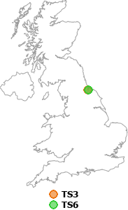 map showing distance between TS3 and TS6