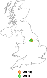 map showing distance between WF10 and WF4