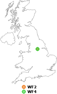map showing distance between WF2 and WF4