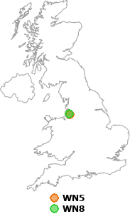 map showing distance between WN5 and WN8