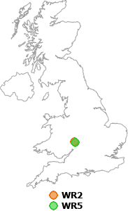 map showing distance between WR2 and WR5
