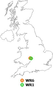map showing distance between WR6 and WR1