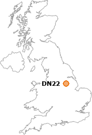 map showing location of DN22