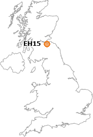 map showing location of EH15