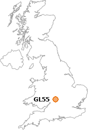 map showing location of GL55