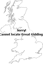 map showing location of Great Gidding, Cambridgeshire