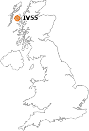 map showing location of IV55