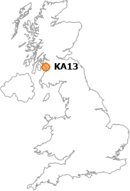 map showing location of KA13