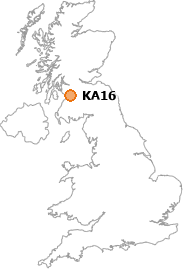 map showing location of KA16