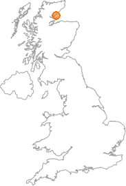 map showing location of Kilbraur, Highland