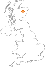 map showing location of Kirkton of Glenbuchat, Aberdeenshire