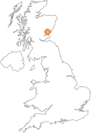 map showing location of Kirriemuir, Angus