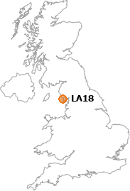 map showing location of LA18