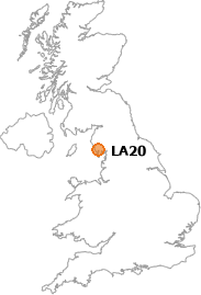 map showing location of LA20
