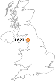 map showing location of LA22