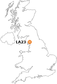 map showing location of LA23