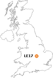 map showing location of LE17