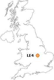 map showing location of LE4