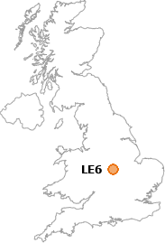 map showing location of LE6