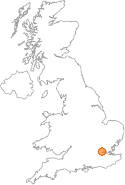 map showing location of Lea Bridge, Greater London