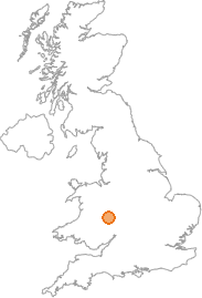 map showing location of Leinthall Starkes, Hereford and Worcester