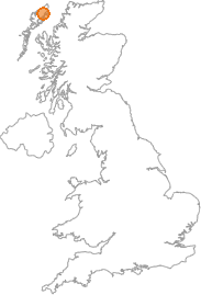 map showing location of Lional, Western Isles