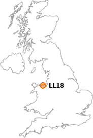 map showing location of LL18