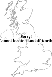 map showing location of Llandaff North, Cardiff