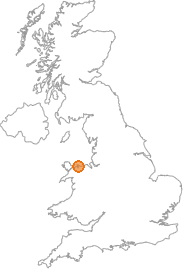map showing location of Llanrhos, Conwy