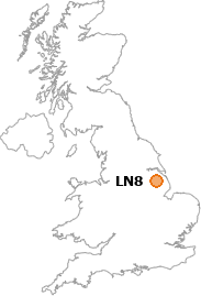 map showing location of LN8