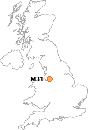 map showing location of M31