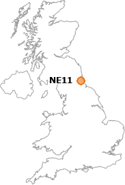 map showing location of NE11