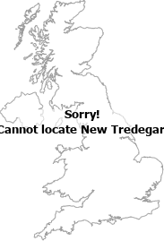 map showing location of New Tredegar, Caerphilly