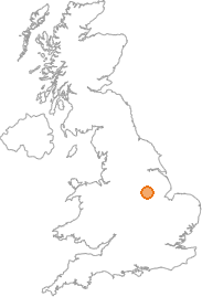 map showing location of Newark-on-Trent, Nottinghamshire