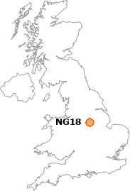 map showing location of NG18